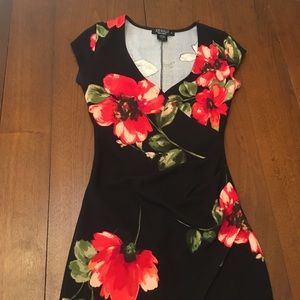Floral Black Dress Sz S
